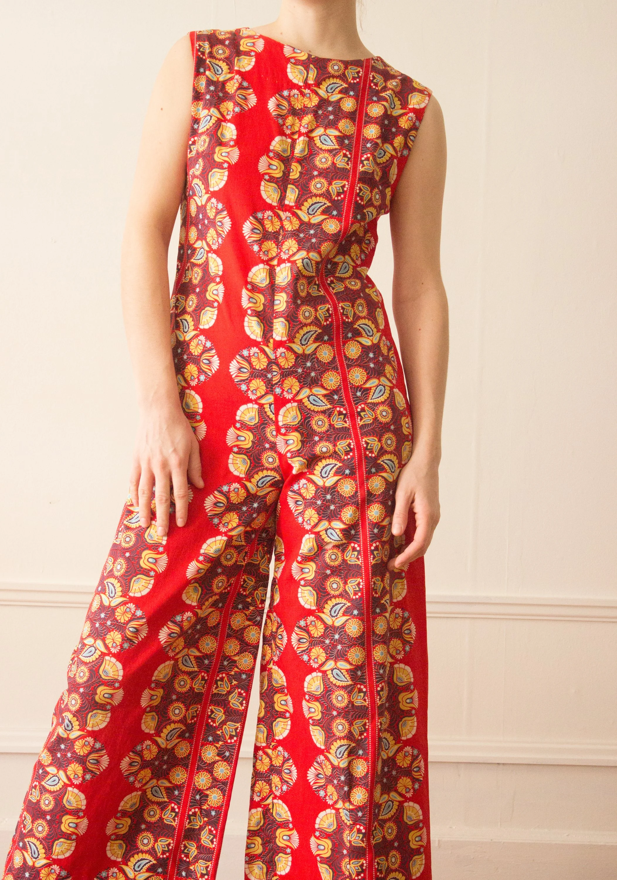 1960s Red Bandana Print Jumpsuit Wayward Collection